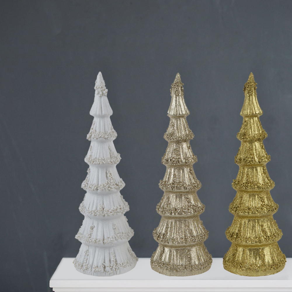Fabrik Innendekoration Glitzer Harz Weihnachtsbaum Form Tisch Handwerk Geschenk 4