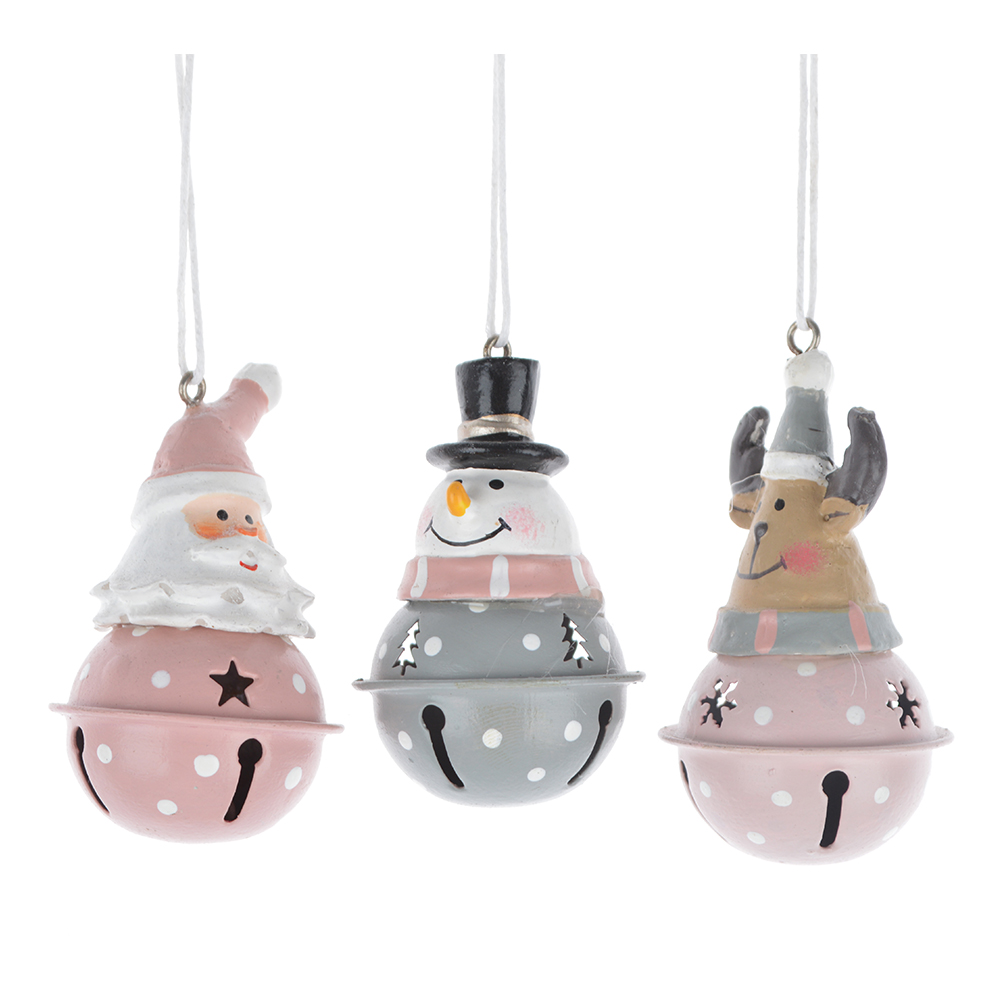 Campanas navideñas de muñeco de nieve artesanales de fábrica, pequeñas campanas colgantes de metal, regalos, decoración, árbol de Navidad colgante 1