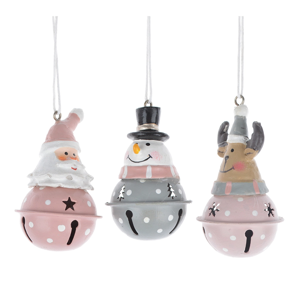 Campanas navideñas de muñeco de nieve artesanales de fábrica, pequeñas campanas colgantes de metal, regalos, decoración, árbol de Navidad colgante 1