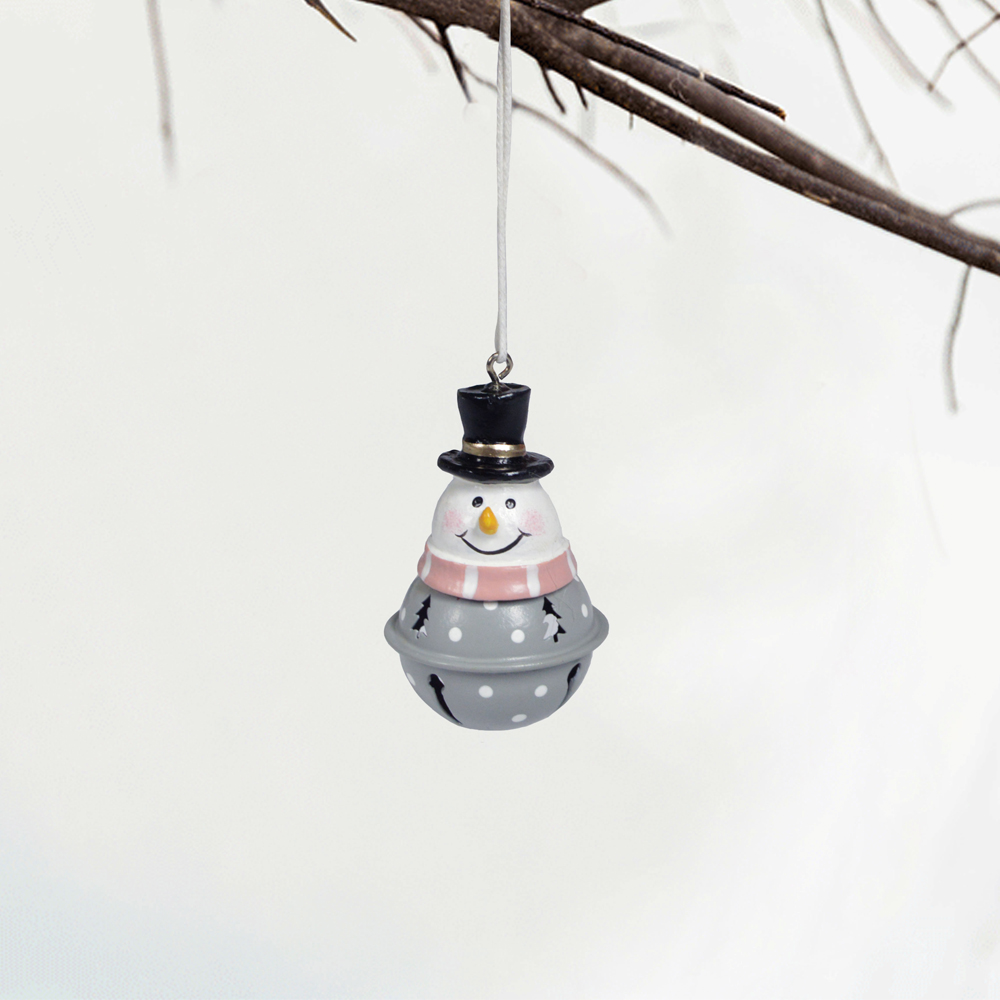 Campanas navideñas de muñeco de nieve artesanales de fábrica, pequeñas campanas colgantes de metal, regalos, decoración, árbol de Navidad colgante 5