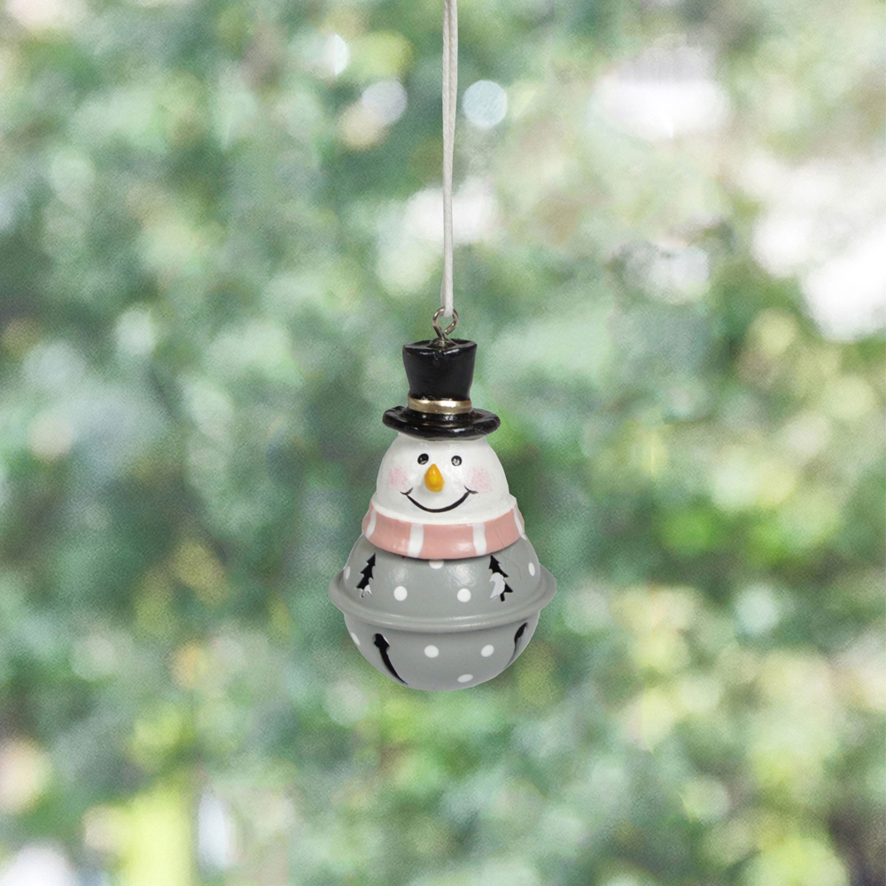 Campanas navideñas de muñeco de nieve artesanales de fábrica, pequeñas campanas colgantes de metal, regalos, decoración, árbol de Navidad colgante 3