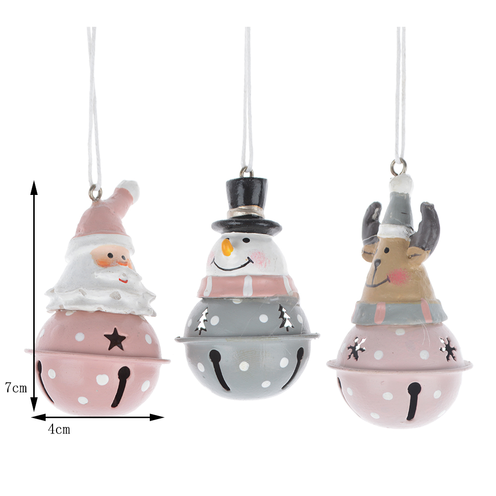 Campanas navideñas de muñeco de nieve artesanales de fábrica, pequeñas campanas colgantes de metal, regalos, decoración, árbol de Navidad colgante 2