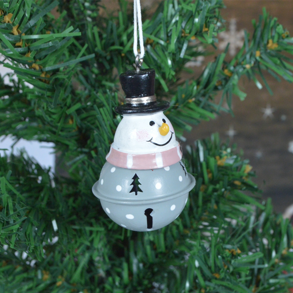 Campanas navideñas de muñeco de nieve artesanales de fábrica, pequeñas campanas colgantes de metal, regalos, decoración, árbol de Navidad colgante 7