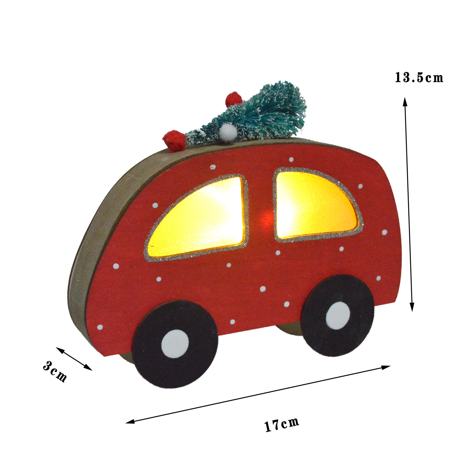 Fabrik hölzerne rote Auto Tischplatte LED leuchten Weihnachtsgeschenk Dekoration 3