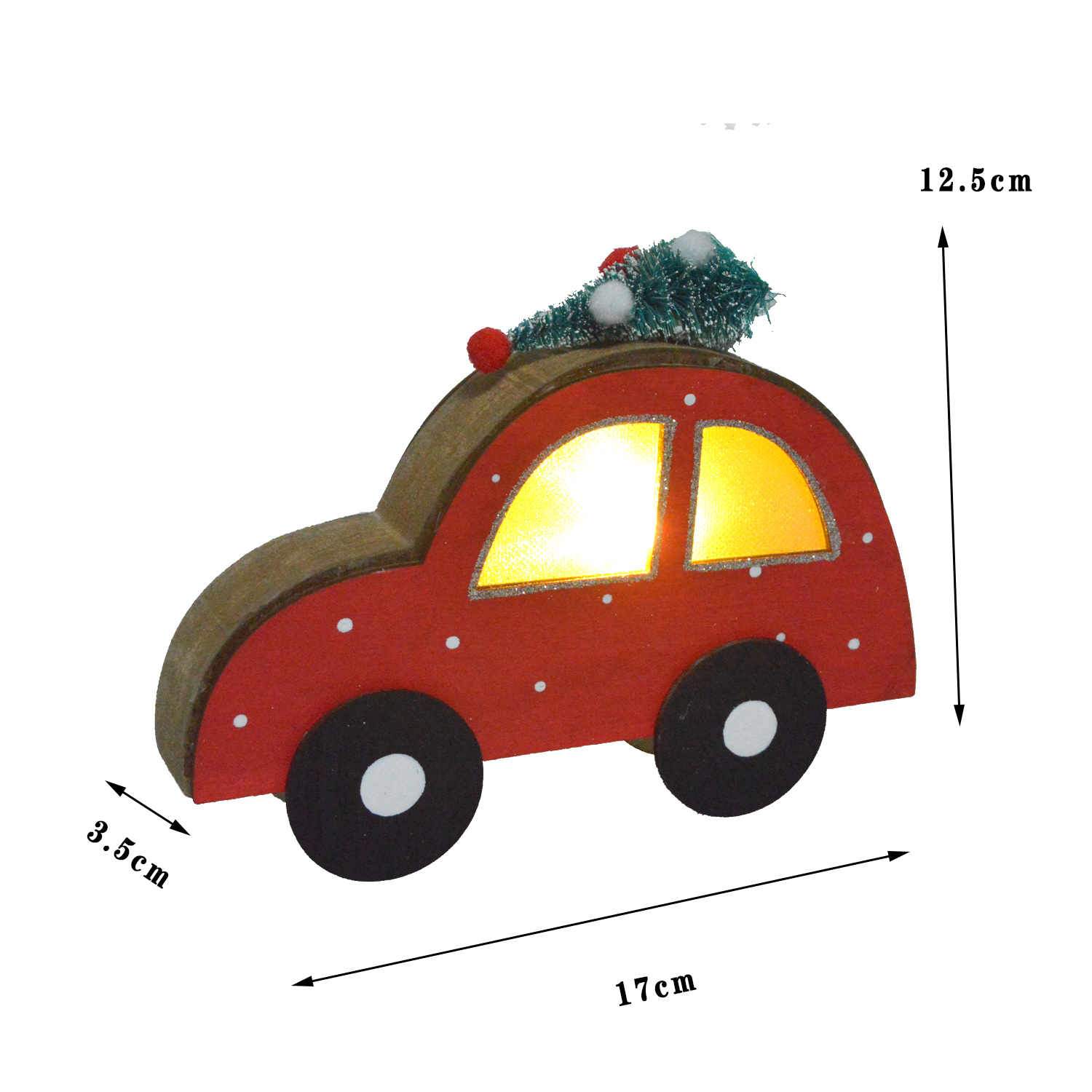 Fabrik hölzerne rote Auto Tischplatte LED leuchten Weihnachtsgeschenk Dekoration 5