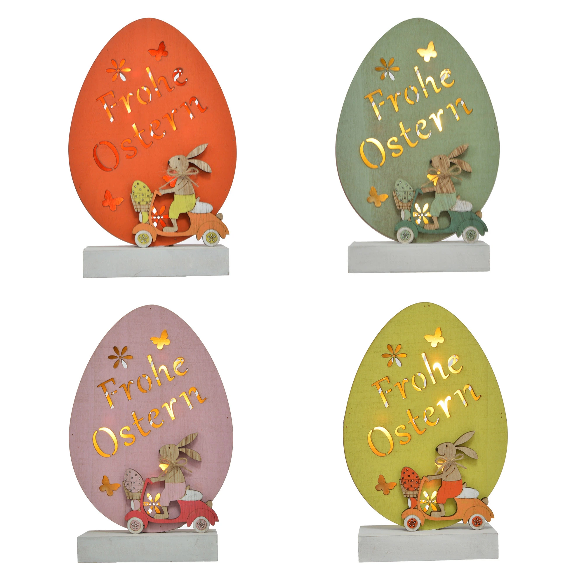 Adornos de madera LED para Pascua, con forma de huevo y conejo, para decoración de mesa de fiesta de Pascua, venta al por mayor 1