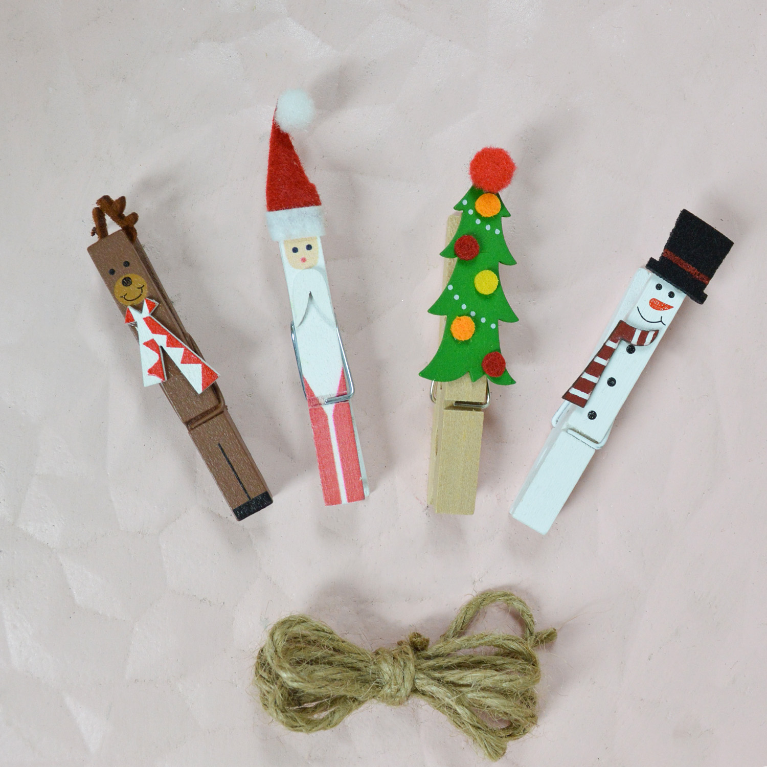 Holzkartenhalter Klammern Weihnachtskarten Dekoration Festdekoration 6