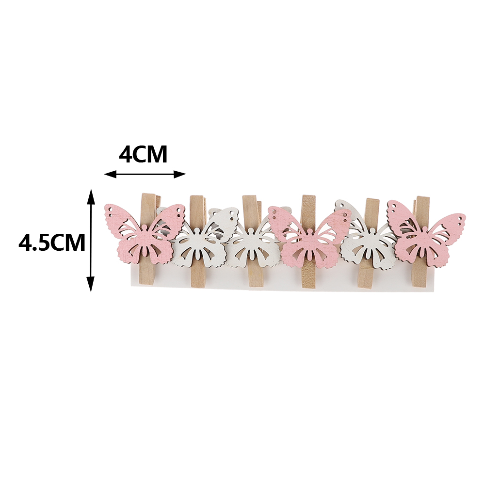 Clip para sujetar fotos con forma de mariposa de madera, artículos de decoración para Pascua. 2