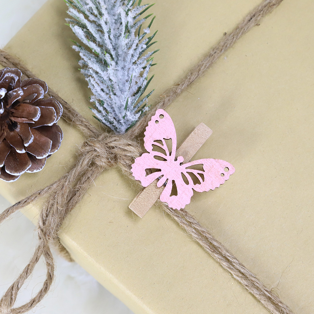 Clip para sujetar fotos con forma de mariposa de madera, artículos de decoración para Pascua. 5