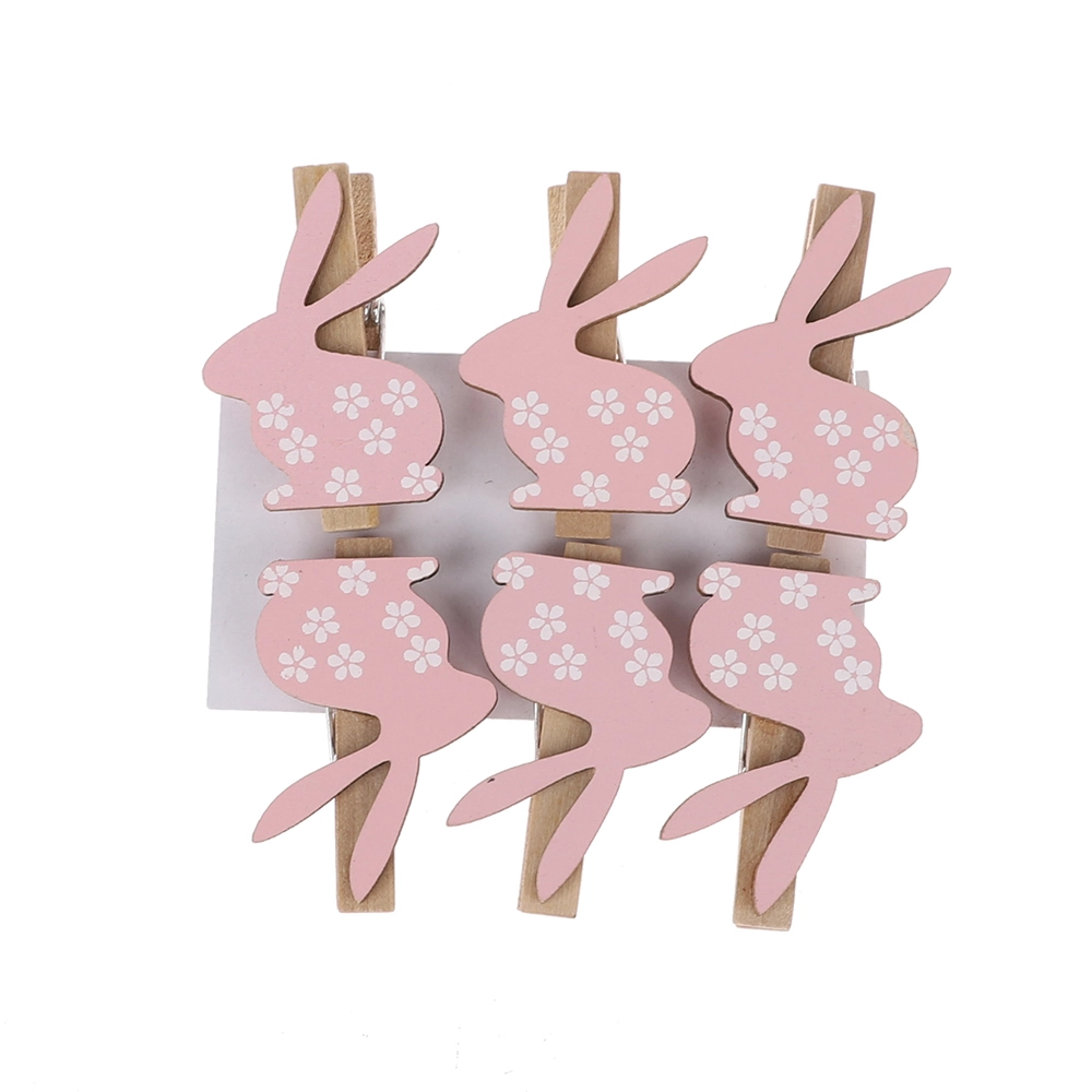 Clip art de conejito de Pascua, artesanía de madera, adornos artesanales, linda liebre, decoración con pinzas 1