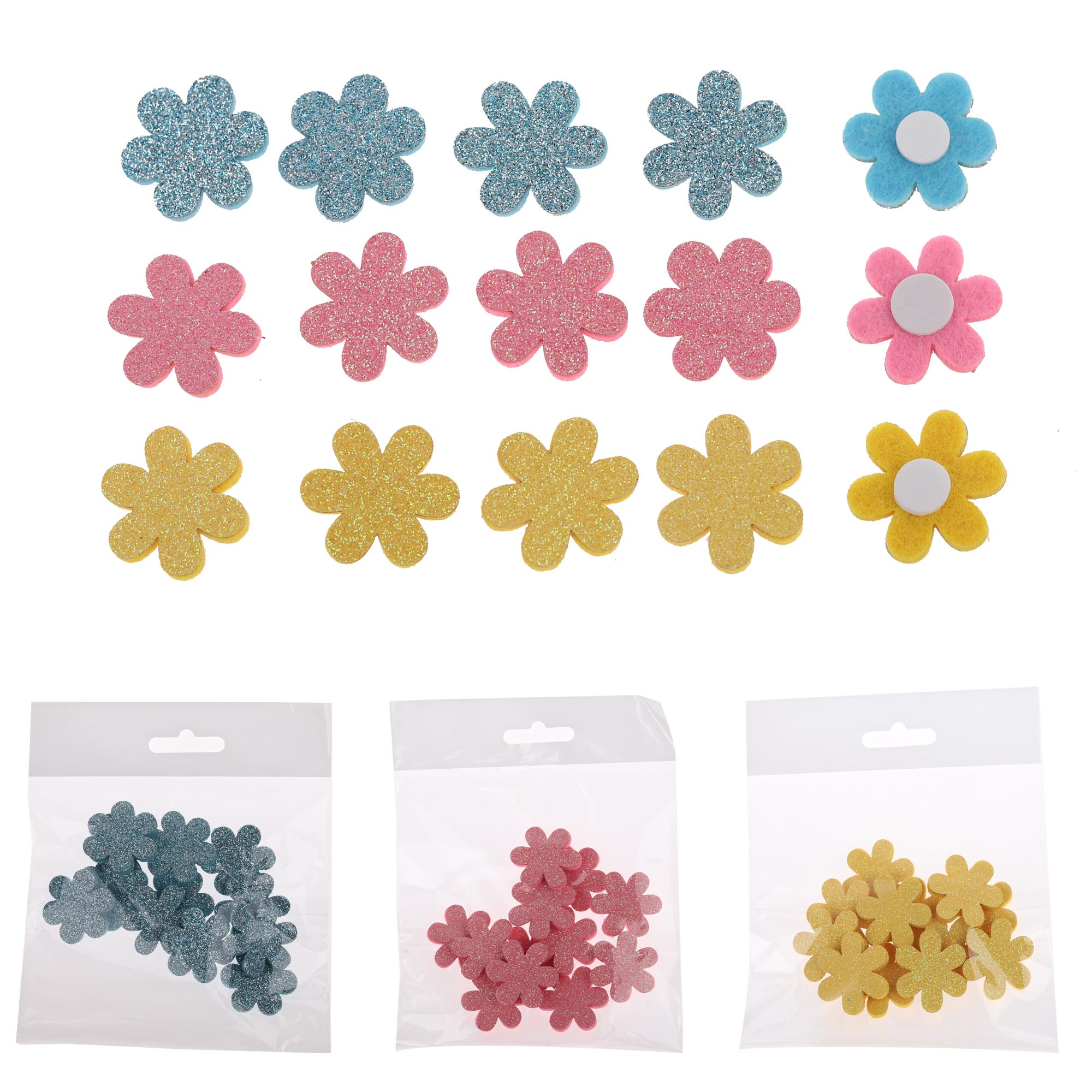 wholesale pink felt flower sticker child party decoration easter ornament 1