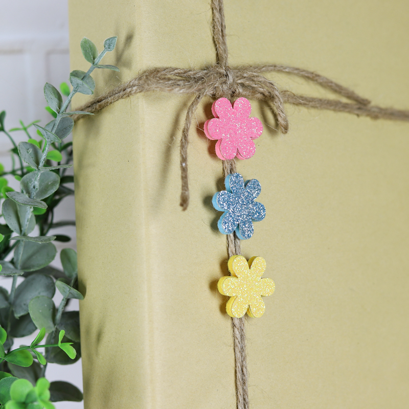 wholesale pink felt flower sticker child party decoration easter ornament 3