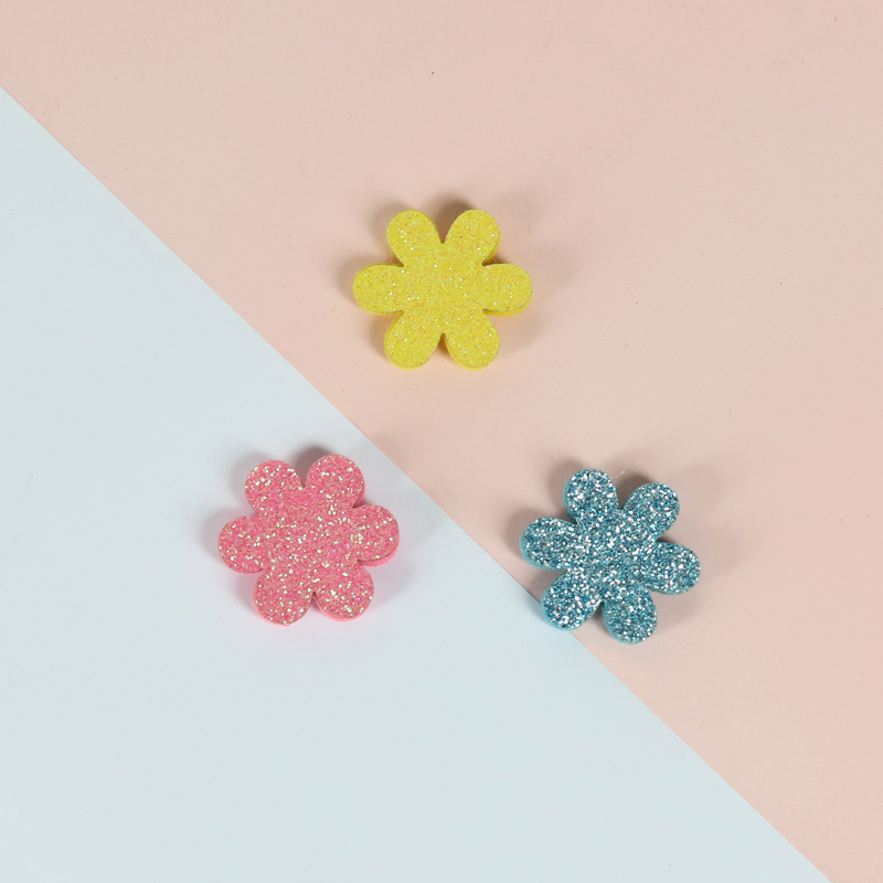 wholesale pink felt flower sticker child party decoration easter ornament 2