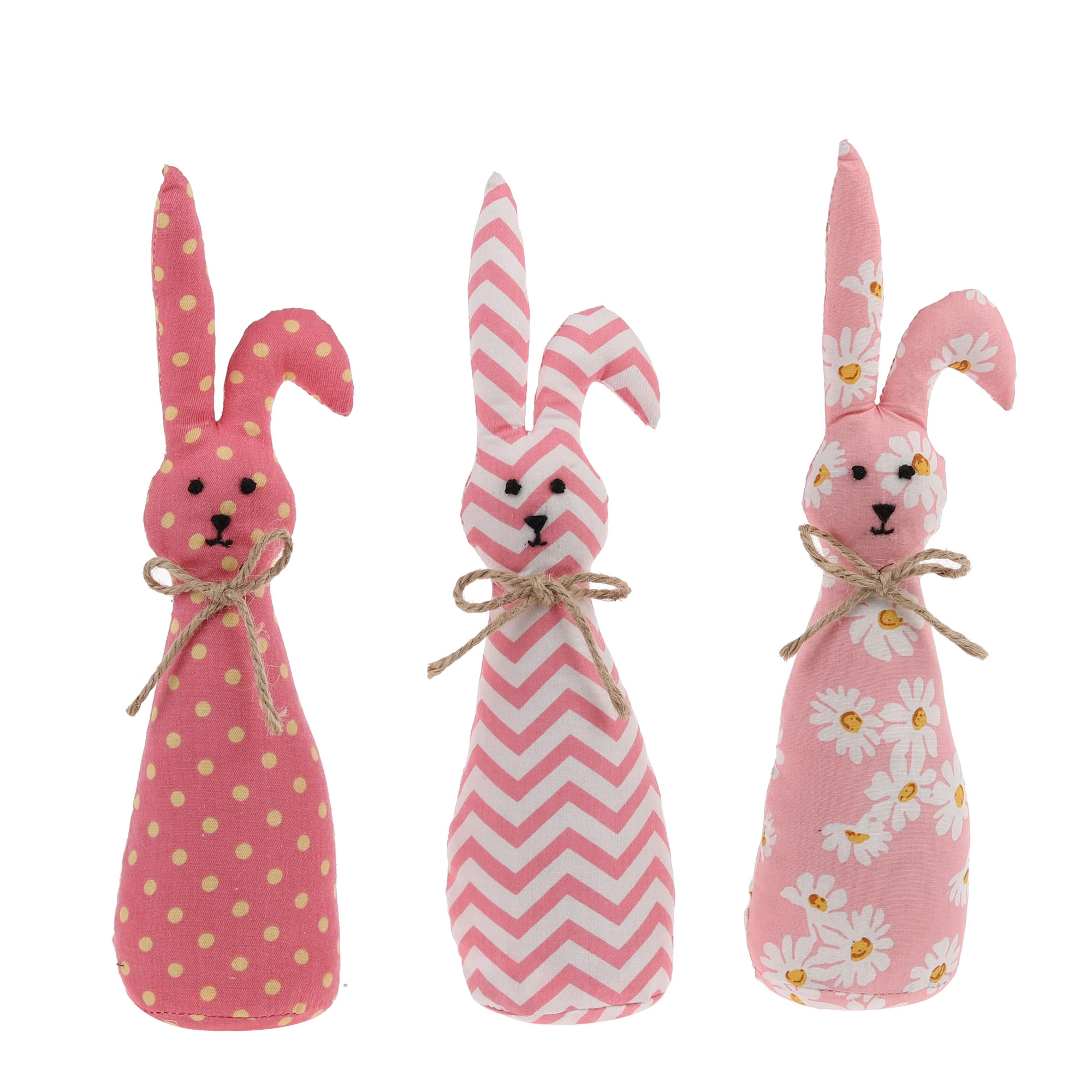 Lindo conejo de tela rosa con estampado floral hecho a mano, decoración variada, recuerdo para niños, mascota 1