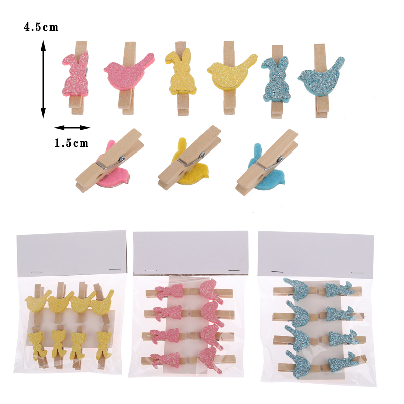 wholesale wood gift decor wooden craft party favors card rabbit peg bird clip paper pin clothespin 2