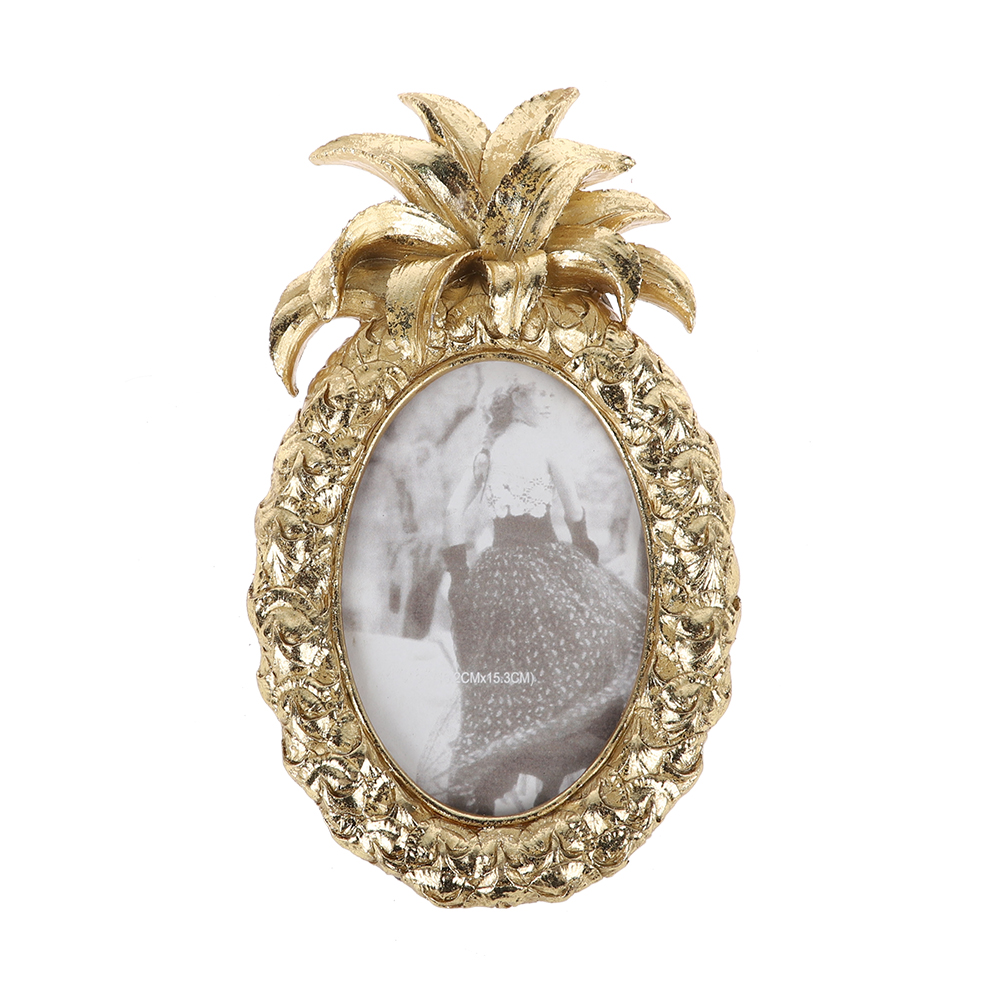 Wholesale Retro Gold Photo Frame In The Shape of a Pineapple Wedding Decorations Desk Rahmen For Home Decor 1