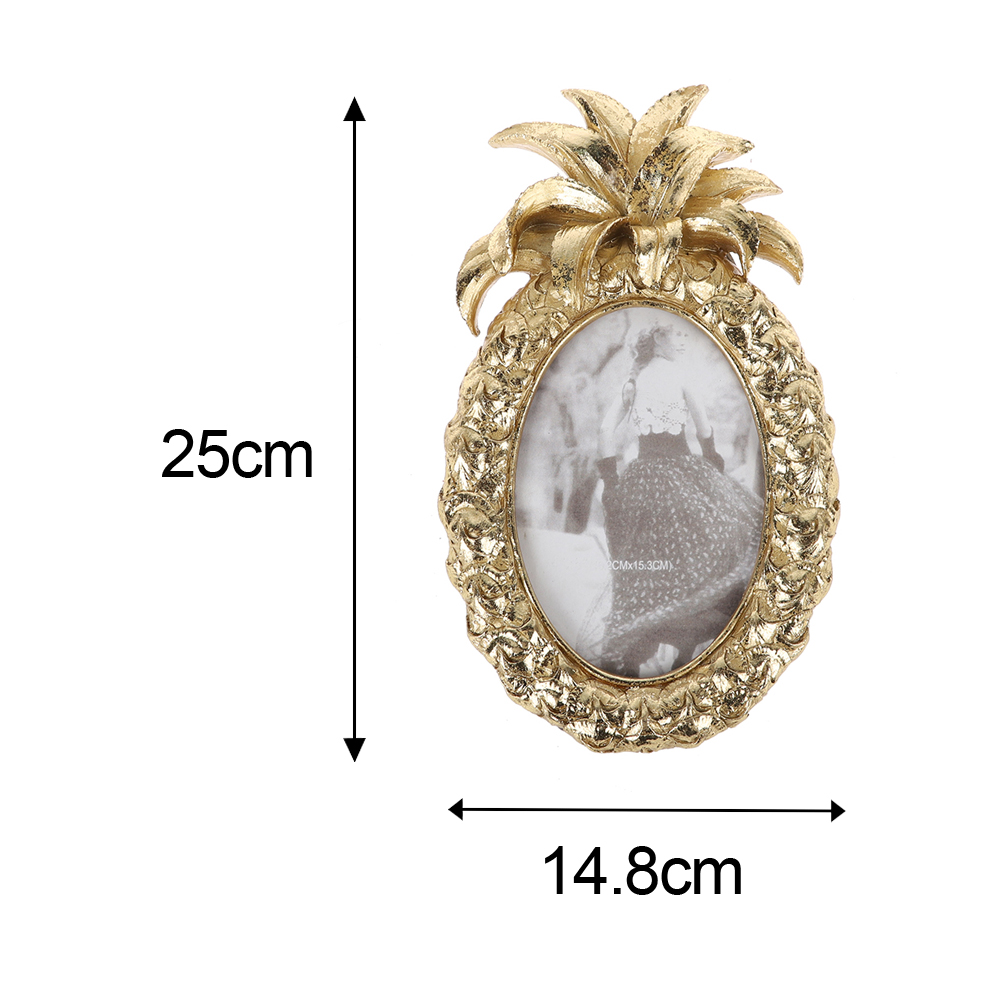 Wholesale Retro Gold Photo Frame In The Shape of a Pineapple Wedding Decorations Desk Rahmen For Home Decor 2