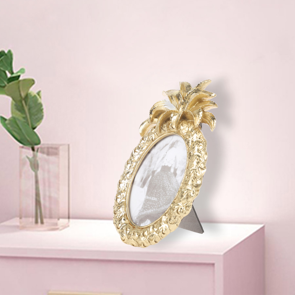 Wholesale Retro Gold Photo Frame In The Shape of a Pineapple Wedding Decorations Desk Rahmen For Home Decor 3