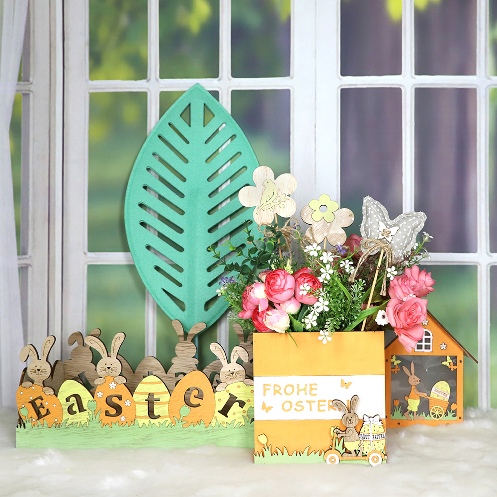 Cesta de madera cuadrada para decoración del hogar con caja de dulces de Pascua 4