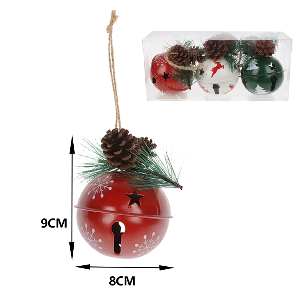Factory crafts Christmas bell with pine cone Xmas tree hanging 4