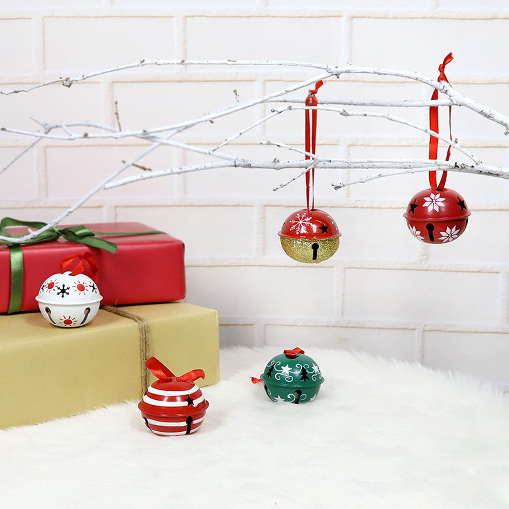 Factory Christmas bell decoration Metal jingle bells Red Christmas tree ornament Gifts 3