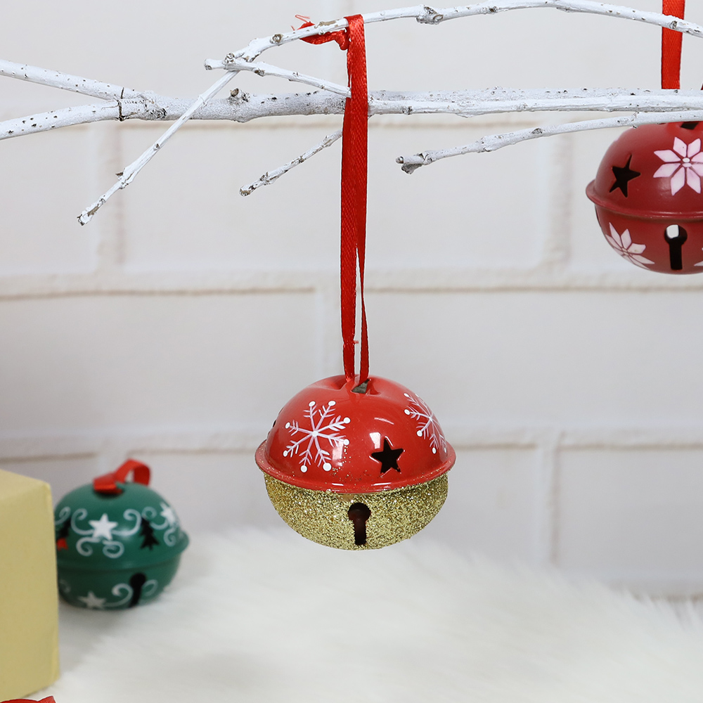 Factory Christmas bell decoration Metal jingle bells Red Christmas tree ornament Gifts 5