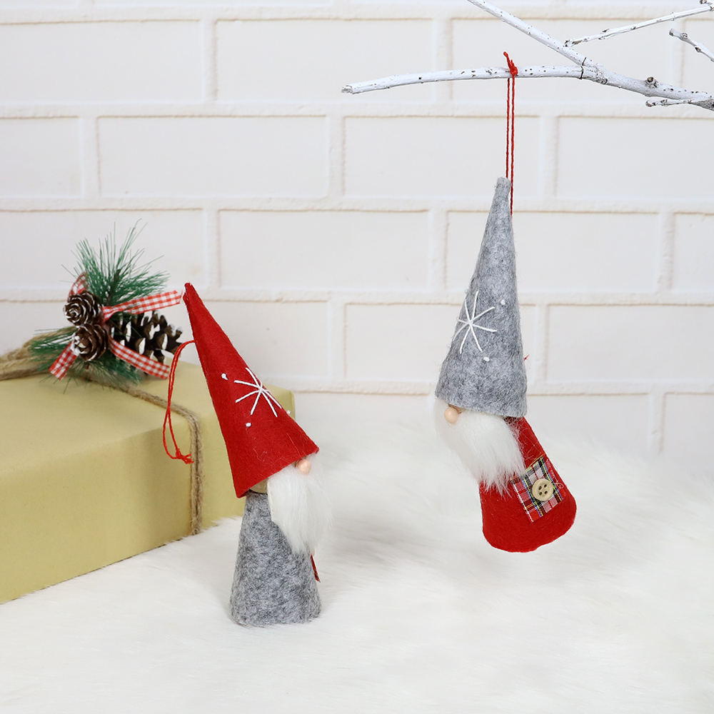 Wholesale Christmas red and gray Santa Claus pendant Christmas tree hanging 4