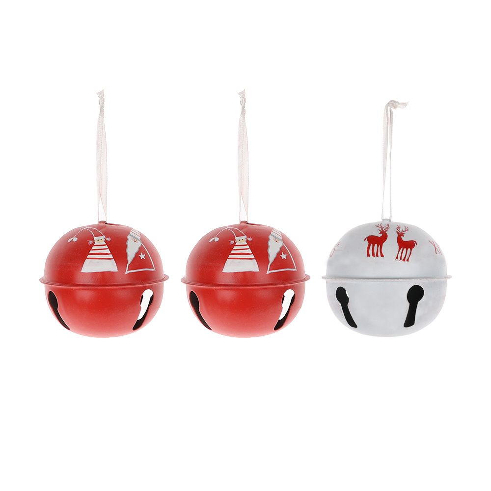 Venta al por mayor de cascabeles de metal, campanas navideñas, decoración navideña roja, adornos para árbol de Navidad, regalos 4