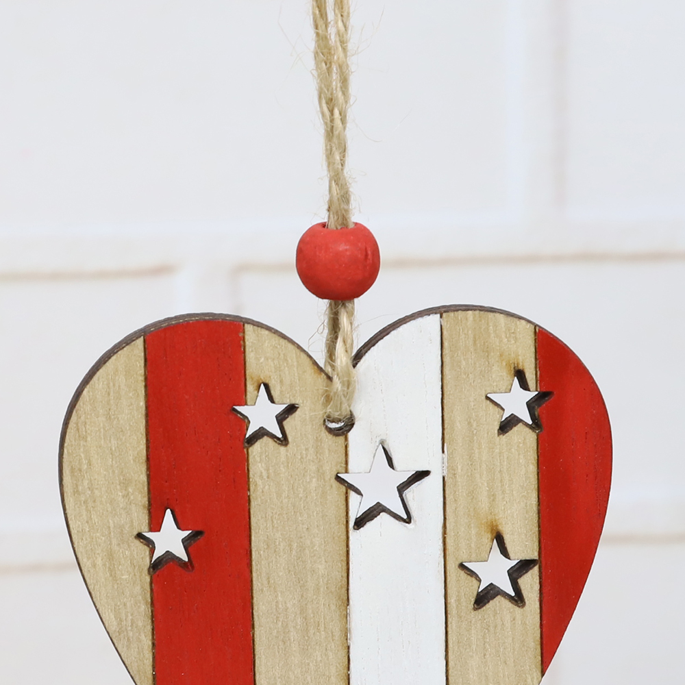 Wood craft Star Heart Santa Christmas Tree Decorations Wooden pendant 3