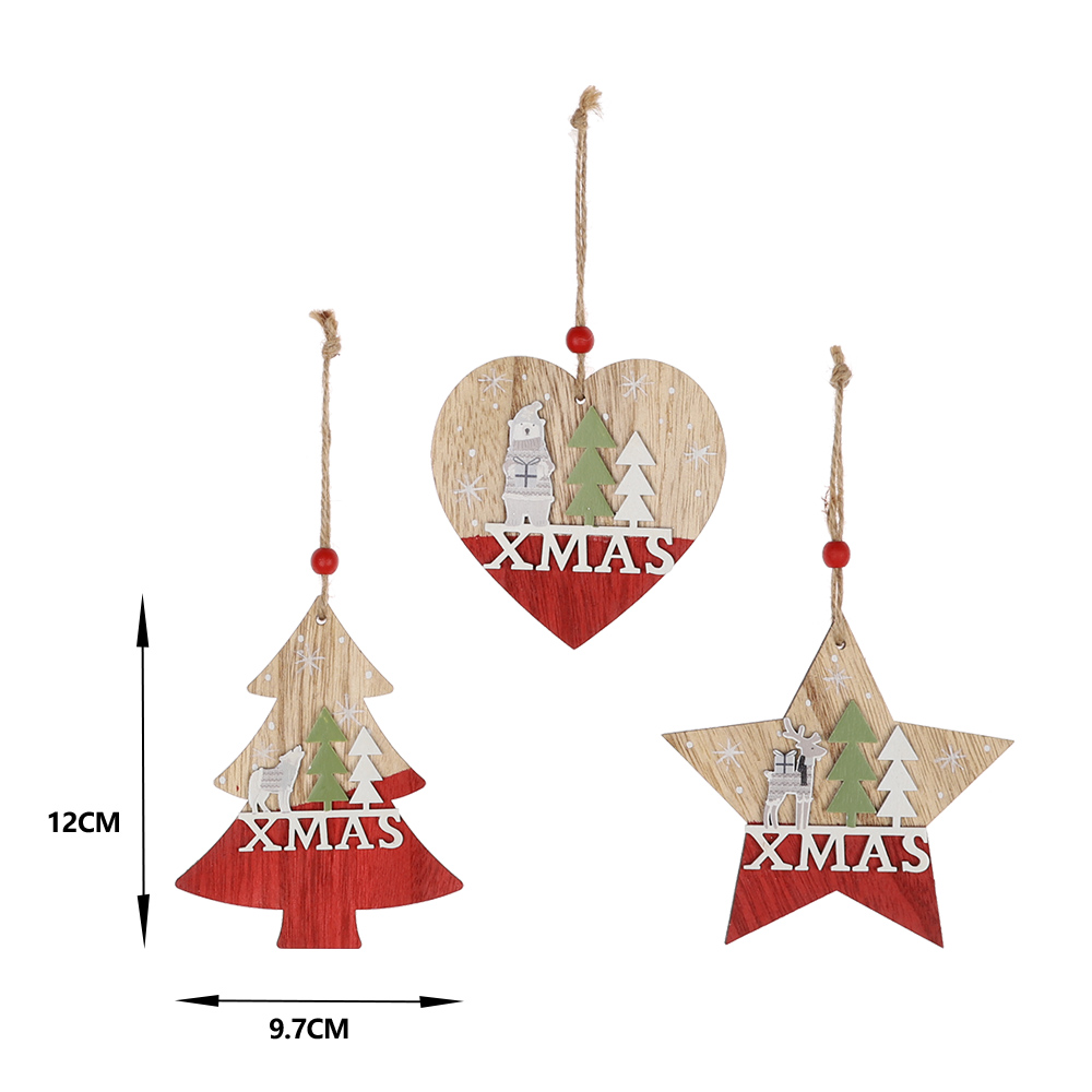 Großhandel Weihnachtsglocke Ornamente Dekoration Anhänger Holz Hert Baum Hängen Für Weihnachten Weihnachtsfeier Home Dekore 2