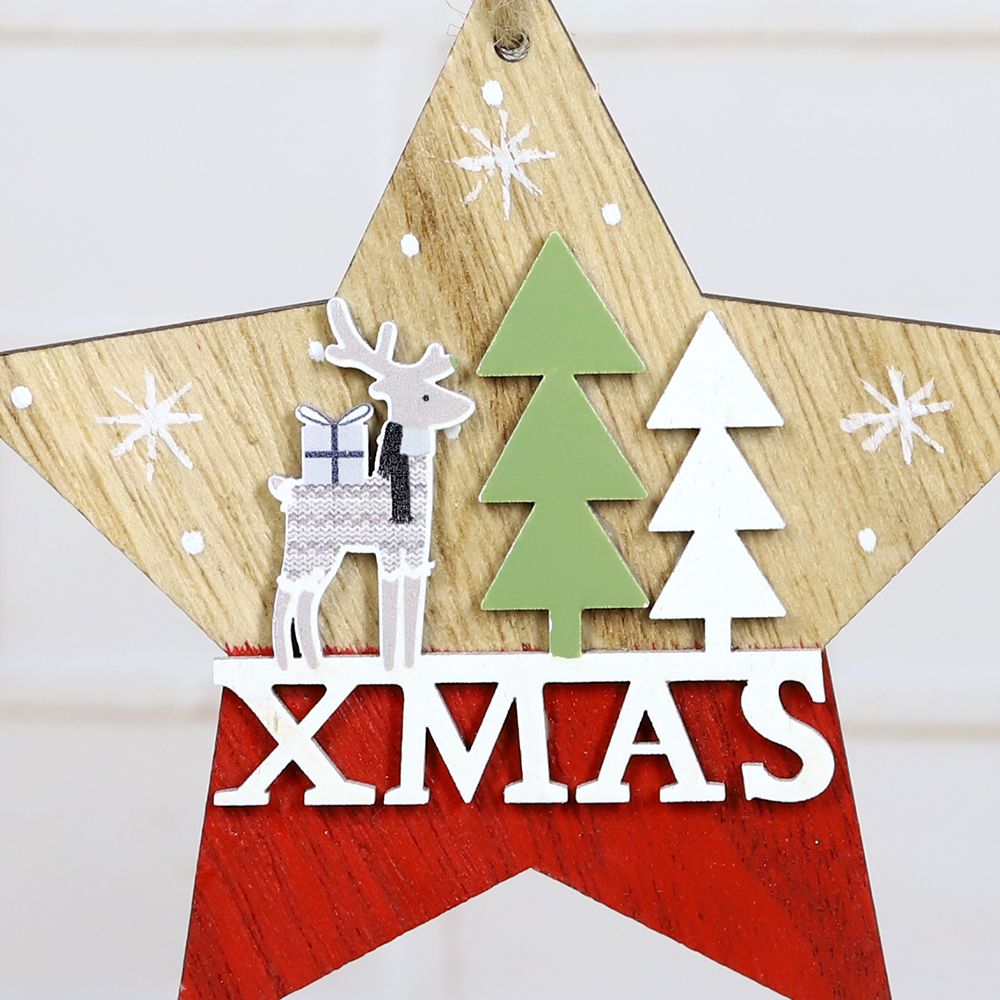 Großhandel Weihnachtsglocke Ornamente Dekoration Anhänger Holz Hert Baum Hängen Für Weihnachten Weihnachtsfeier Home Dekore 4