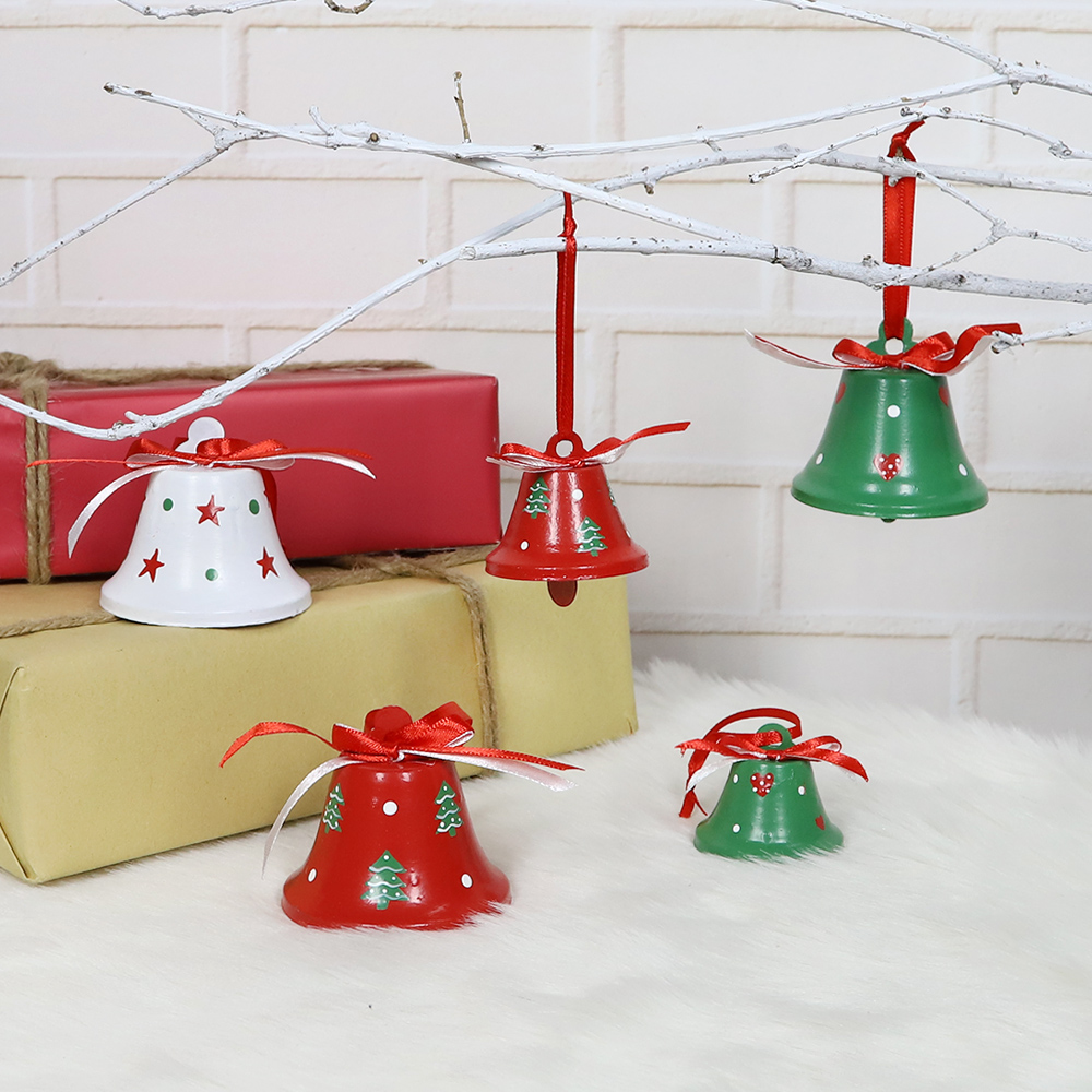 Wholesale High Quality Custom Small Mini Red White Green Metal Personalized Christmas Ornament Jingle Bell Hanging 4
