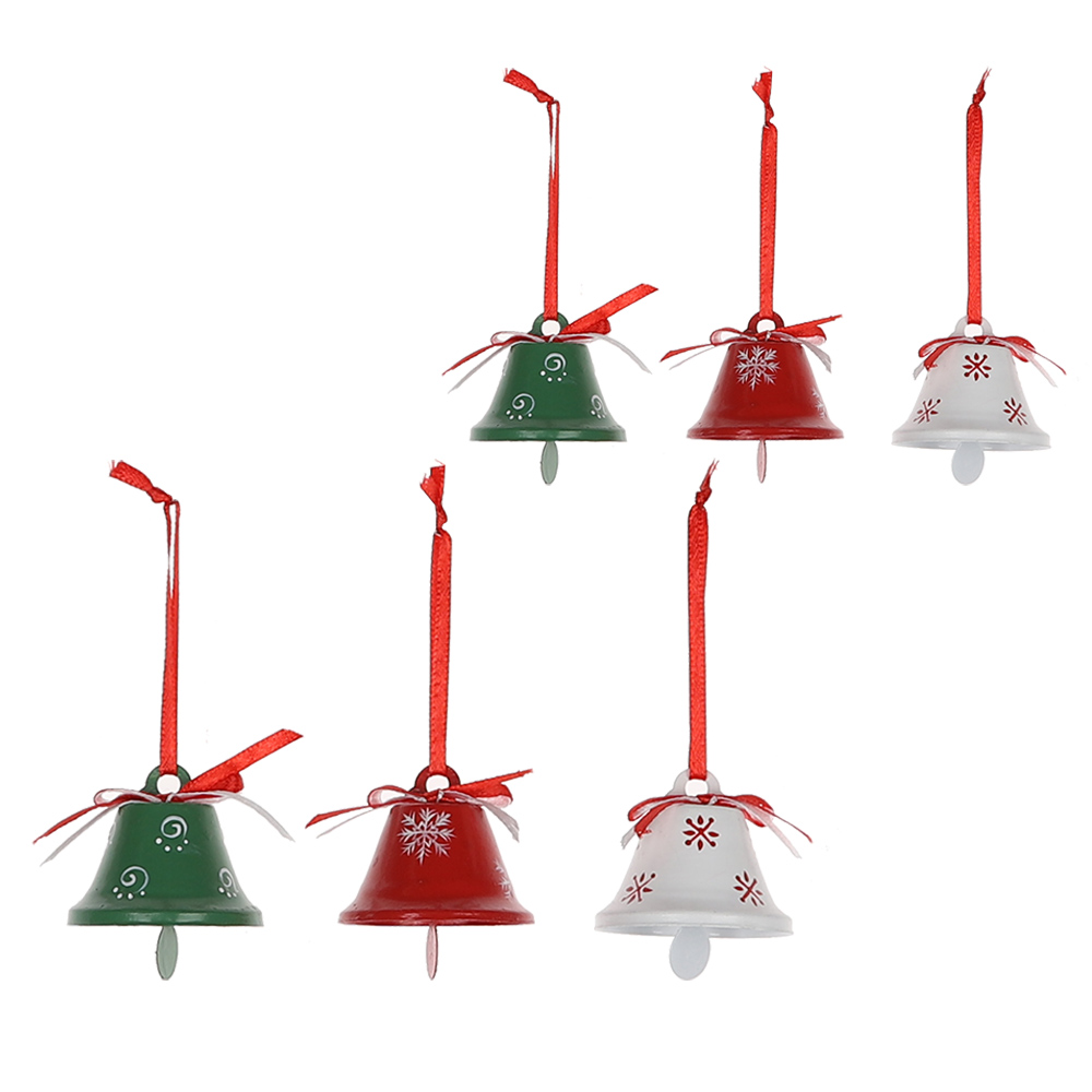 2020 Metal Red White Green Jingle Bell Christmas Tree Pendant Hanging Decoration Ornament For Xmas New Year Party Decoration 2
