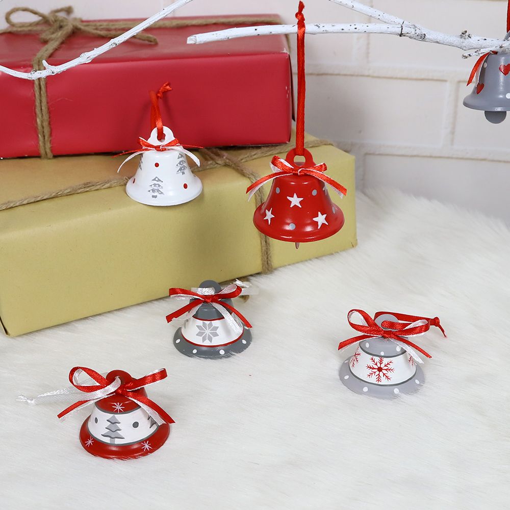 Großhandel Metall Rot Weiß Grün Personalisierte Jingle Bell Weihnachtsbaum Anhänger Hängende Dekoration Ornament 4