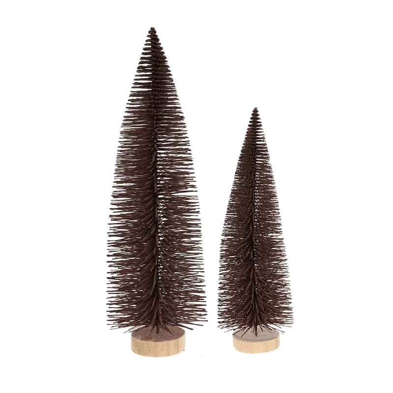 Factory customized artificial mini green pink christmas bottle brush trees for Xmas Holiday Home Party 3