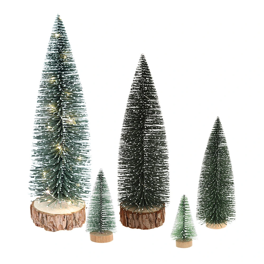 Venta caliente de mini cepillos de botella verdes, árbol de Navidad artificial, decoraciones para árboles de Navidad 1