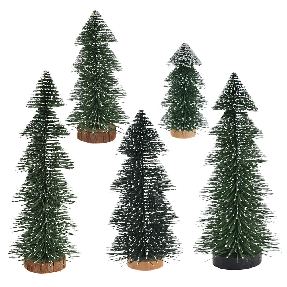 Mini árboles de Navidad artificiales con cepillos para botellas, de fabricante chino, para decoración del hogar y fiestas navideñas. 1