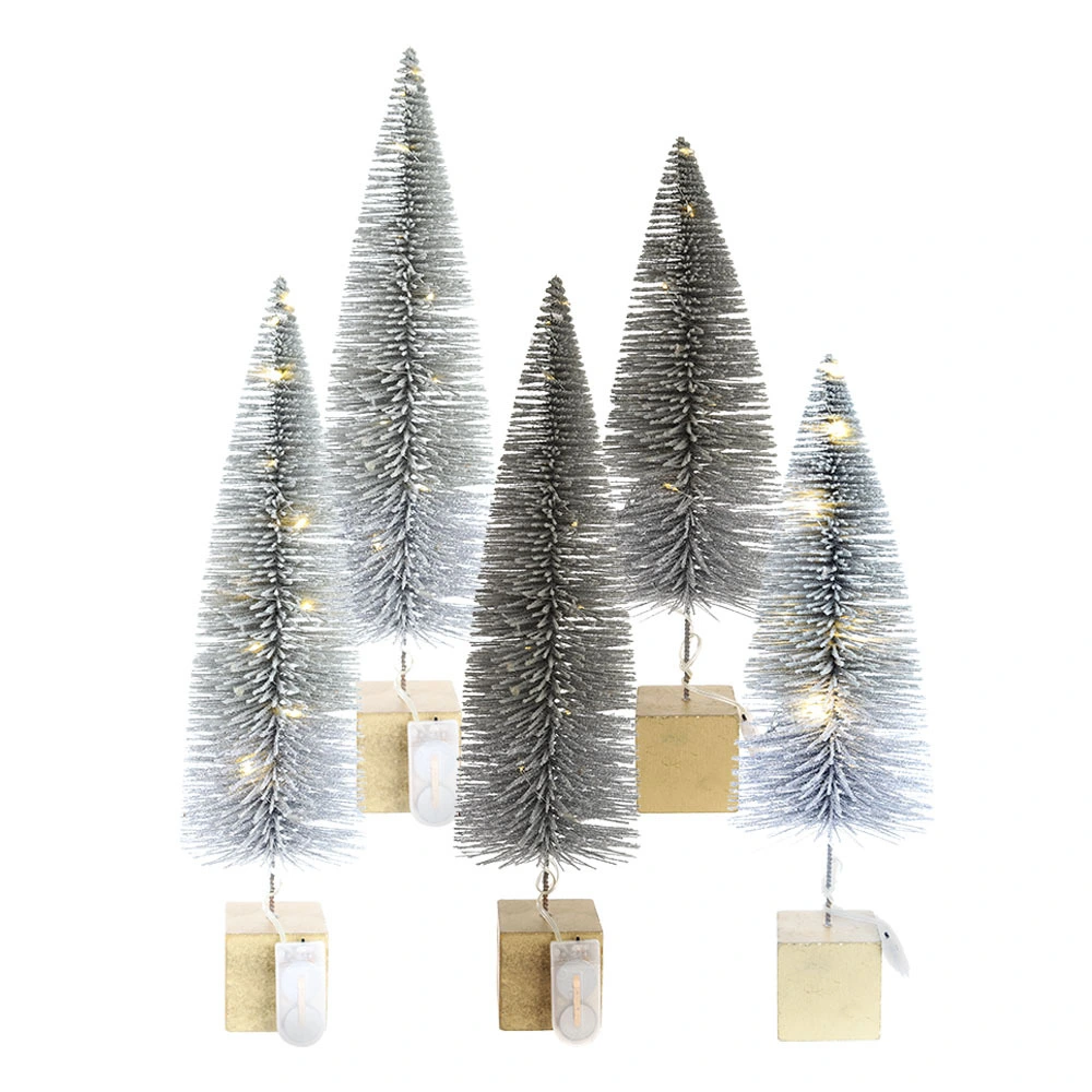 Gran oferta de miniárboles de Navidad artificiales con cepillos para botellas, colores variados para fiestas navideñas y decoración del hogar. 1