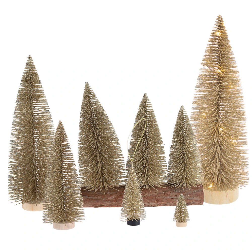 Cepillo de botellas de madera de plástico de alta calidad, personalizado y con bajo pedido mínimo, para árbol de nieve de invierno, adornos de mesa 1