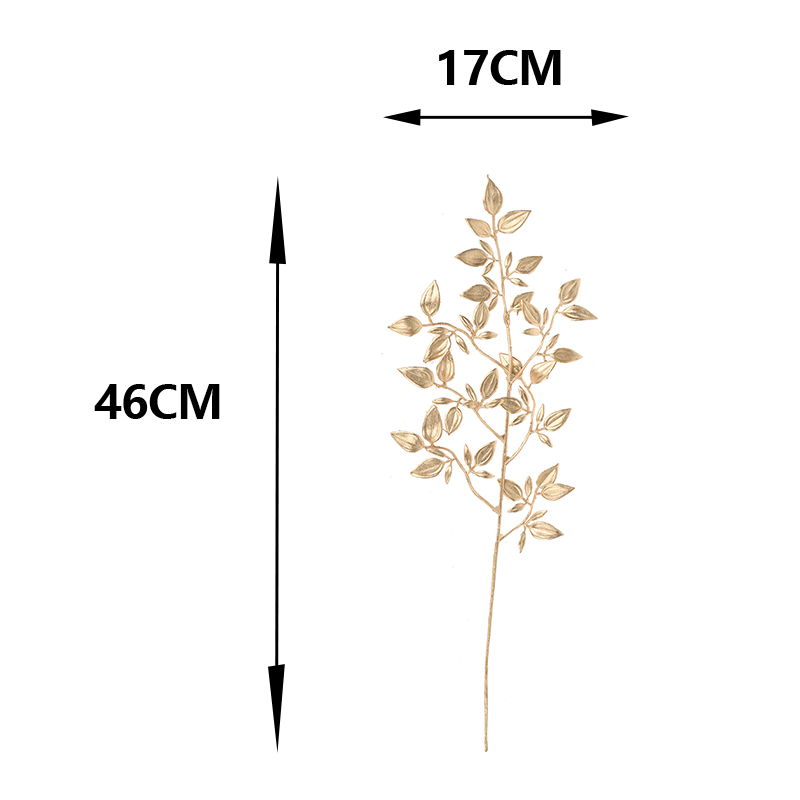 Weihnachten Gold Künstliche Blatt Dekoration Gefälschte Blätter Kunststoff Baum Zweige 2
