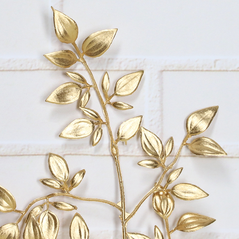 Weihnachten Gold Künstliche Blatt Dekoration Gefälschte Blätter Kunststoff Baum Zweige 3