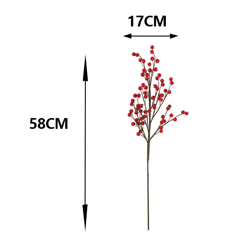 Großhandels-Weihnachtspicks aus künstlichen roten Beeren und Tannenzapfen in hoher Qualität für Weihnachtsdekorationen 2