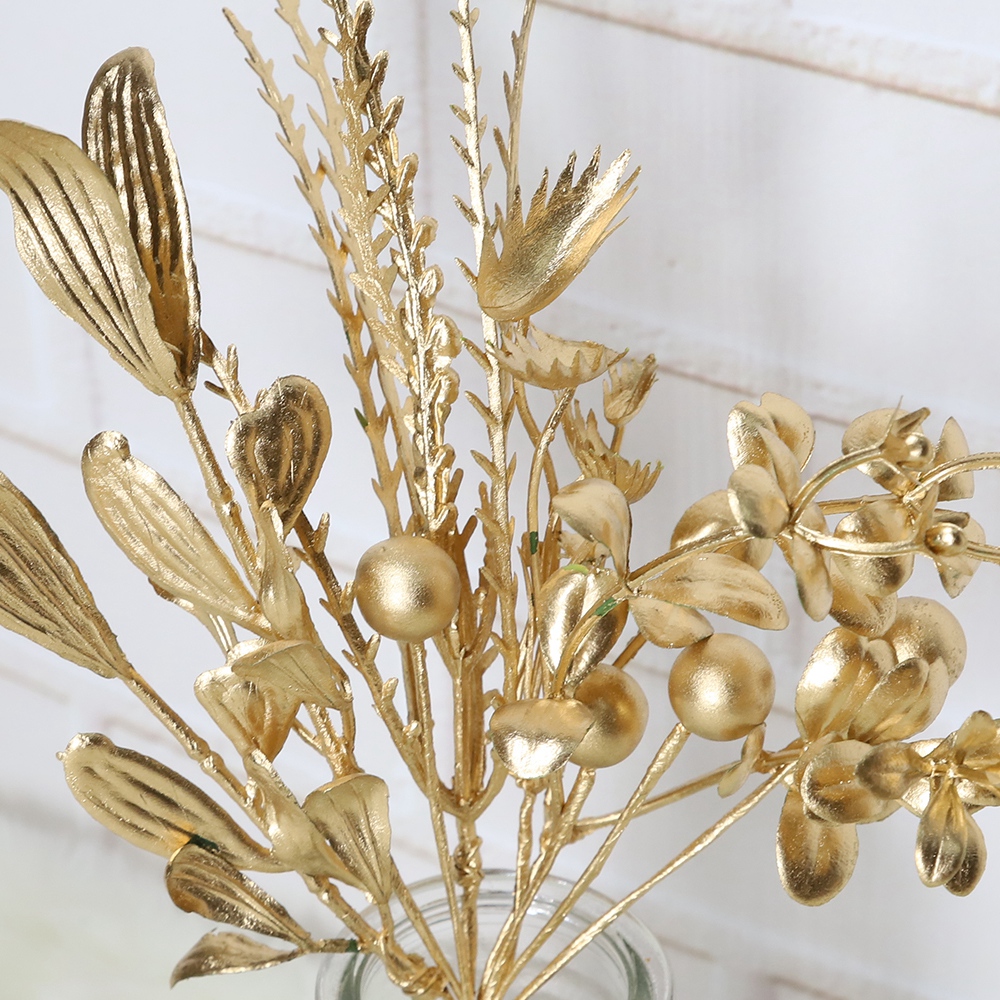 Künstlicher Glitzer-Kunststoff-Gold-Baumzweig für Weihnachtsdekoration 3