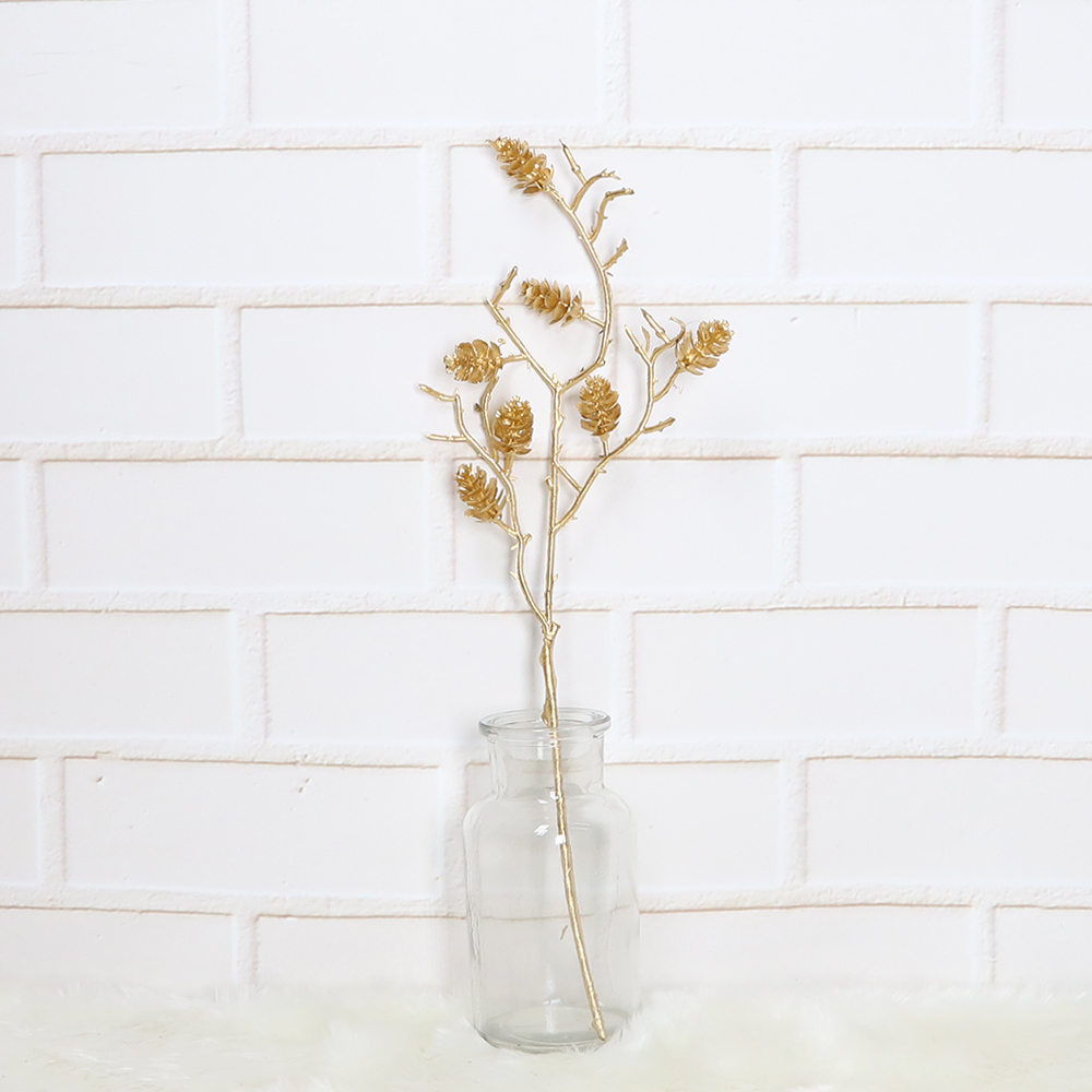 Flor artificial, piña, rama de árbol, planta de plástico, decoración navideña para el hogar 5