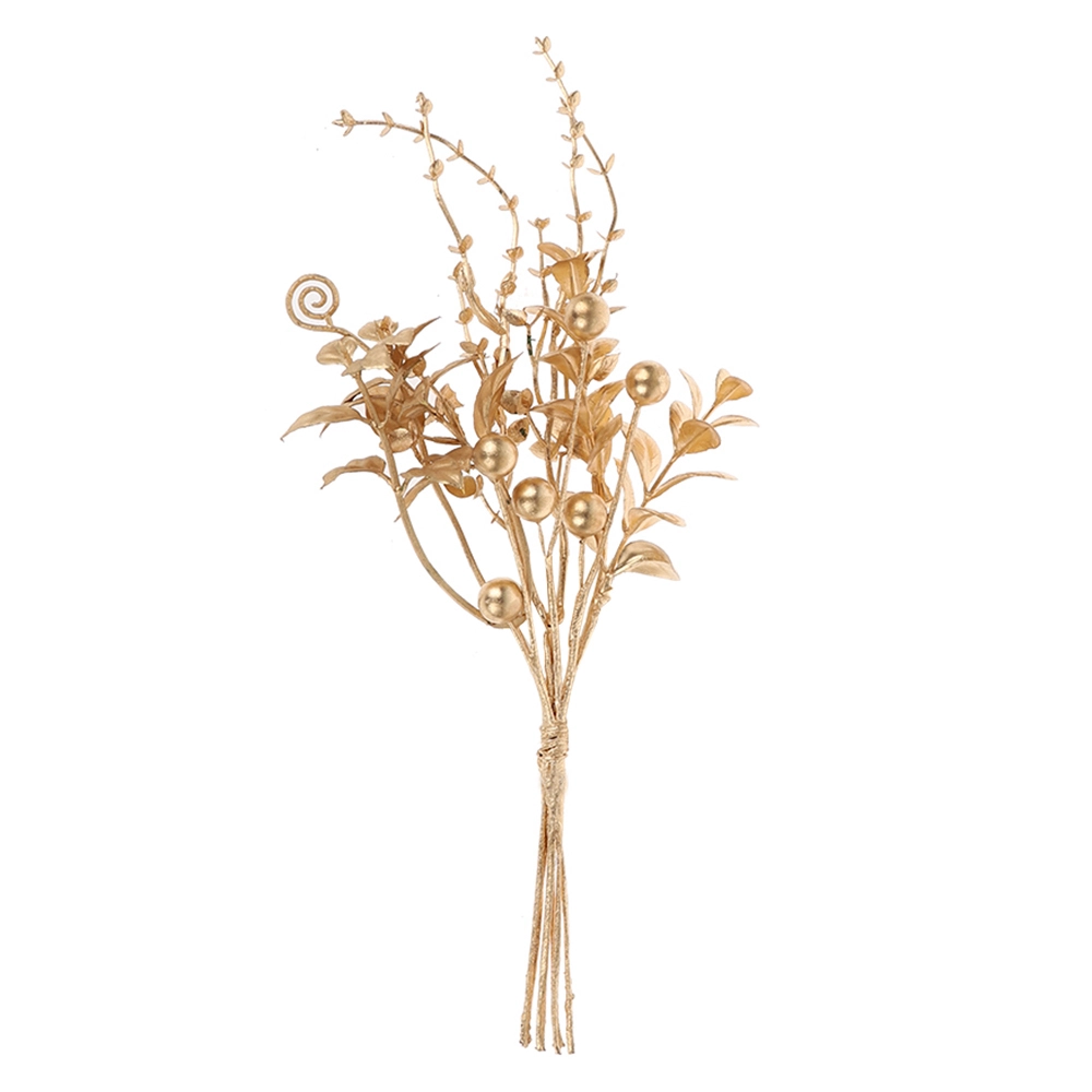 Rama floral artificial dorada personalizable, diseño 2020, venta al por mayor, para decoración del hogar, fiestas navideñas 1