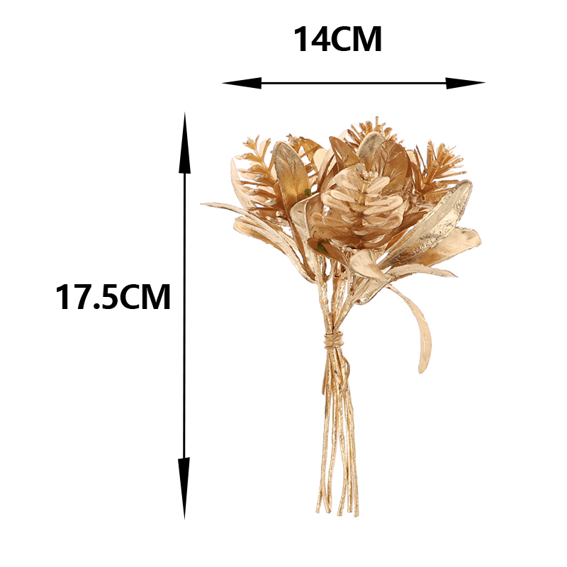 Gold baum zweig kunststoff künstliche blume hause weihnachtsdekorationen 3