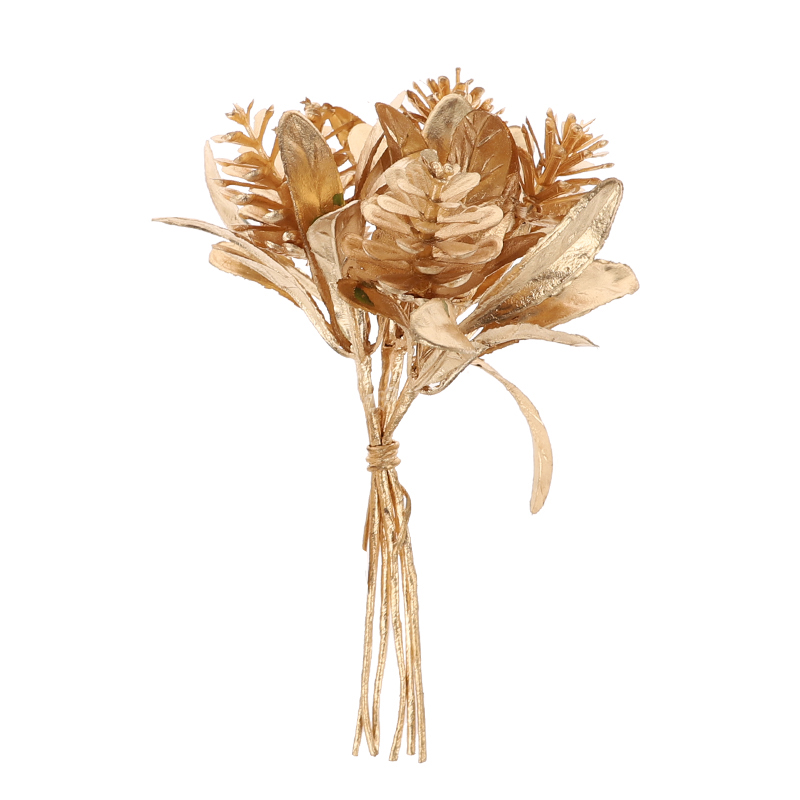 Gold baum zweig kunststoff künstliche blume hause weihnachtsdekorationen 2