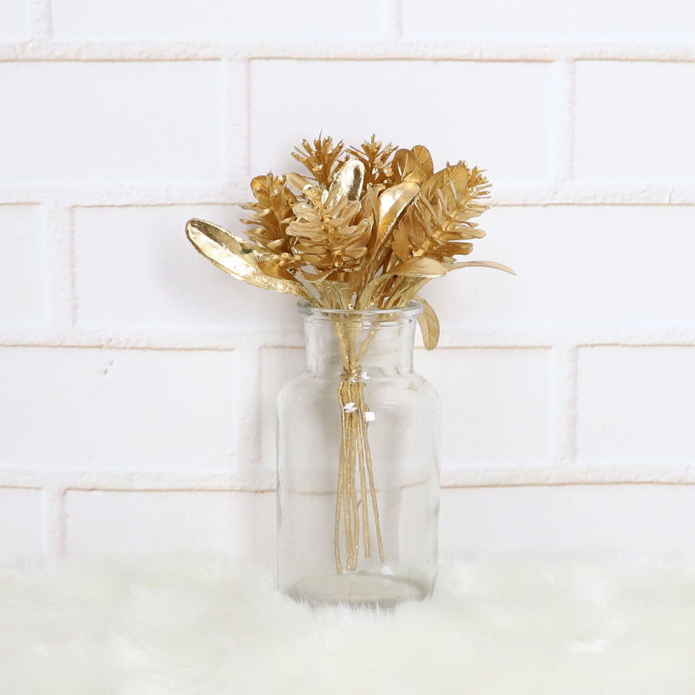 Gold baum zweig kunststoff künstliche blume hause weihnachtsdekorationen 5