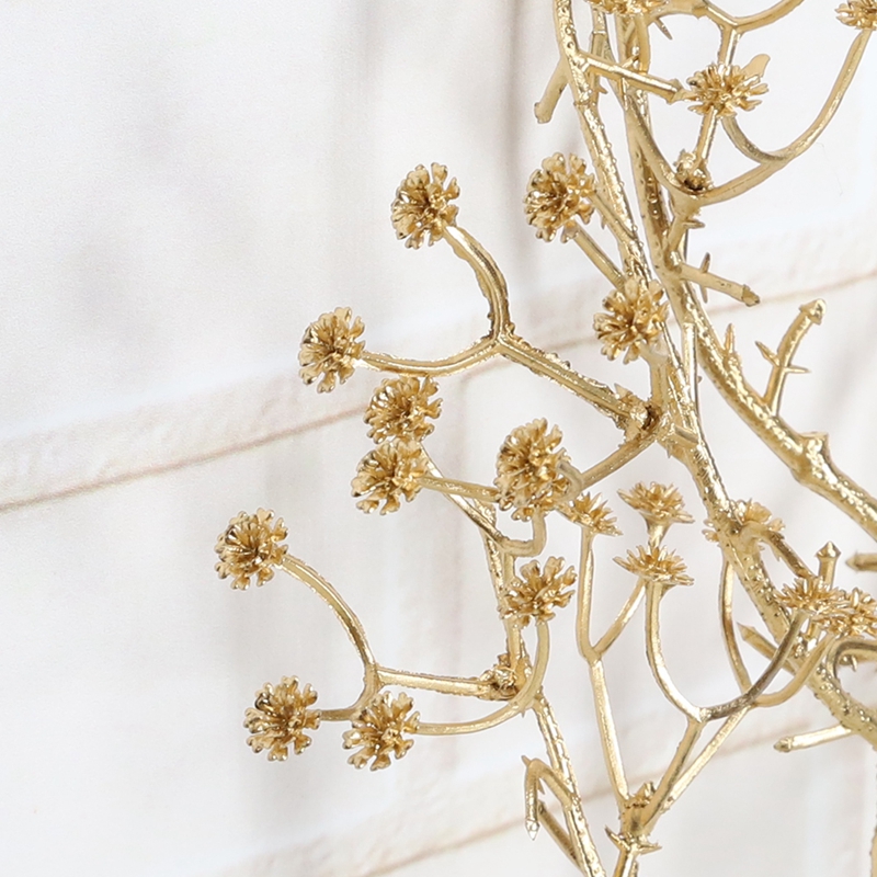 Juego de jarrones con ramas de árbol artificiales, exquisito ramo romántico de flores de cristal para decoración navideña. 3