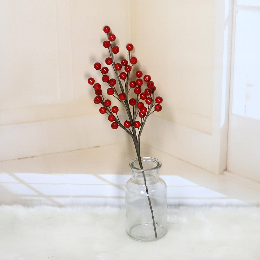 Großhandel Weihnachtsdekorationen Künstliche rote Beeren Weihnachtspicks Wohndekore 3
